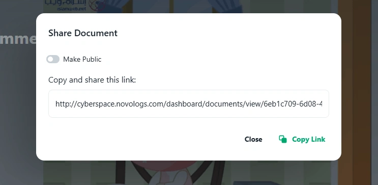 TAIRRAGO Document Sharing Web View